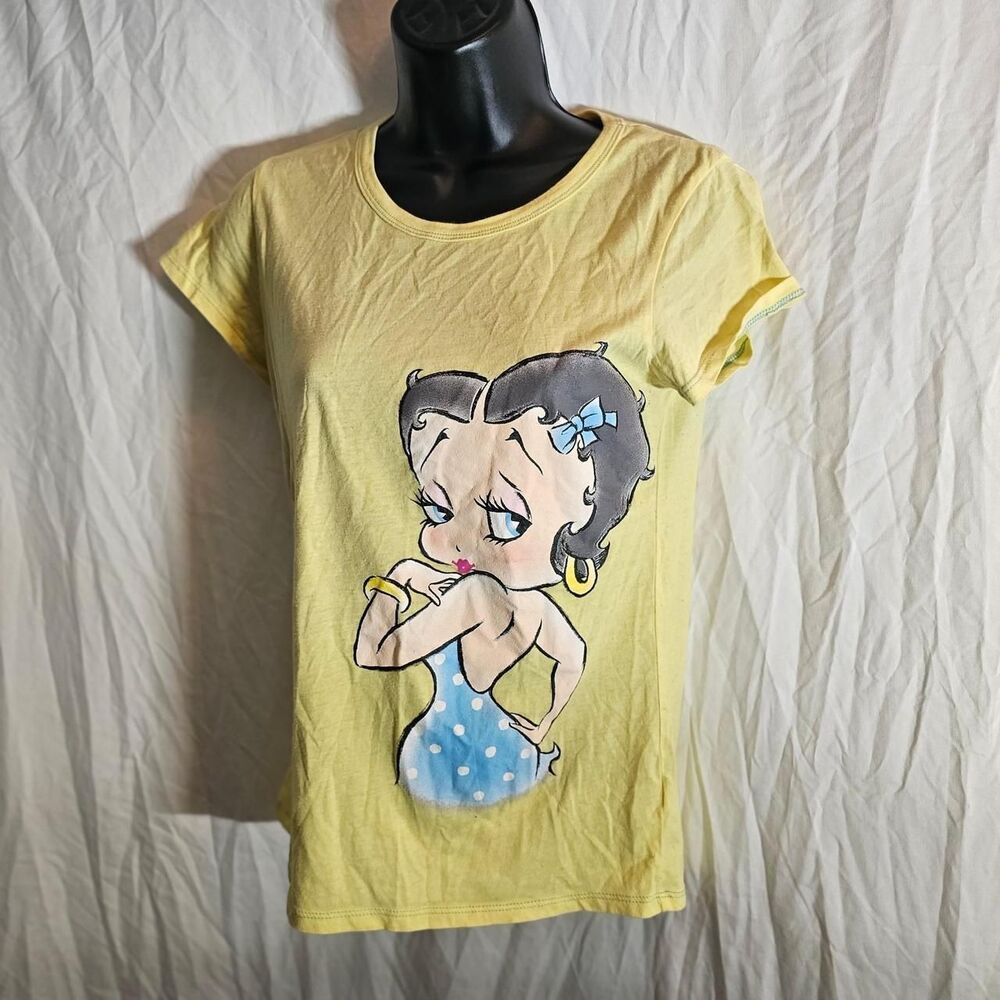 2000s y2k retro yellow betty boop tshirt - Picture 2 of 4